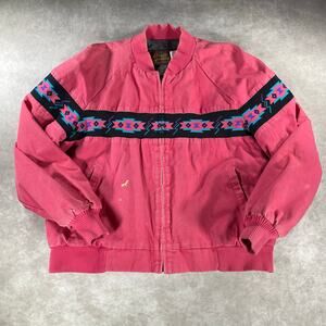 90’s Davis James Pink Aztec Western Pattern Blanket Lined Full Zip Jacket